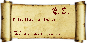 Mihajlovics Dóra névjegykártya
